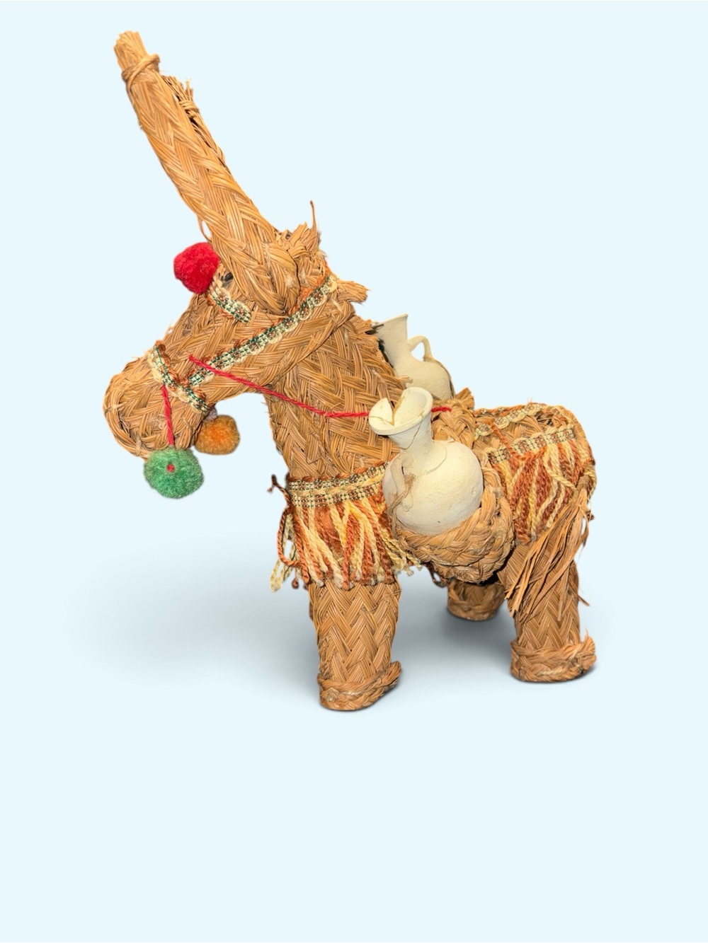 Vintage Handwoven Spanish Folk Art Esparto Grass Donkey - Picture 3 of 5